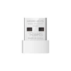 Mercusys MW150US Adaptador Inalambrico N / 150 Mbps 2.4 GHz / 1 antenas Internas / Diseno Portatil / Mas Pequeno y Comodo