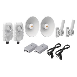 MIMOSA NETWORKS B5XPTPKIT4 Kit de 2 radios B5X con kit de antenas de (25 dBi) rango de frecuencia extendida (4.9 a 6.4 GHz) incluye inyector POE cable de alimentacion y 2 FLEXIMOUNT-XL para alineacio
