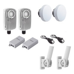 MIMOSA NETWORKS C6XPTPKIT Kit de 2 radios C6X con 2 antenas de (12 dBi) rango de frecuencia extendida (4.9 a 6.4 GHz) incluye inyector POE cable de alimentacion y 2 FLEXIMOUNT-XL para alineacion