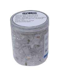 OEM OEM6320001 TCE LN-NET-RJCAT6-30u - Bote con 100 Plugs RJ45 Cat6 UTP Sin Blindaje Alta Velocidad Conector Modular para Redes Ethernet chapado de oro a 30 micras