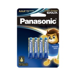PANASONIC LR03EGL/4B Bateria Alcalina AAA 1.5V EVOLTA / No recargable / Paquete de 4 Baterias