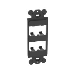 PANDUIT CFG4BL Marco de Módulo Dúplex / Para Placas GFCI Estándar / 4 Espacios Mini-Com / Negro