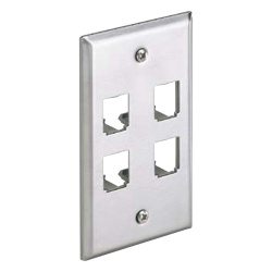 PANDUIT CFP4SY Placa de Pared Vertical de Acero Inoxidable Salida Para 4 Puertos Mini-Com