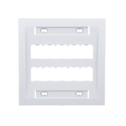 PANDUIT CFPE10WH-2GY Placa de Pared Vertical Ejecutiva Salida Para 10 Puertos Mini-Com Con Espacios Para Etiquetas Color Blanco
