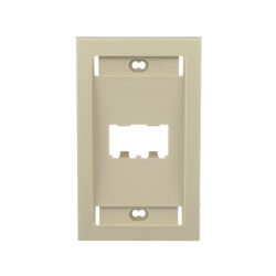 PANDUIT CFPE2EIY Placa de Pared Vertical Ejecutiva Salida Para 2 Puertos Mini-Com Con Espacios Para Etiquetas Color Marfil