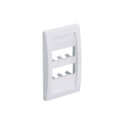 PANDUIT CFPE6IWY Placa de Pared Vertical Ejecutiva Salida Para 6 Puertos Mini-Com Con Espacios Para Etiquetas Color Blanco Mate