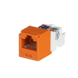 PANDUIT CJ688TPOR Conector Jack RJ45 Estilo TP Mini-Com Categoria 6 de 8 Posiciones y 8 Cables Color Naranja