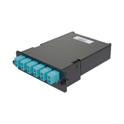 PANDUIT FCSZO-12-10P Placa Acopladora de Fibra Optica FAP Con 12 Pigtails y 6 Conectores LC Duplex (12 Fibras) Para Fibra Multimodo OM3/OM4 Color Aqua