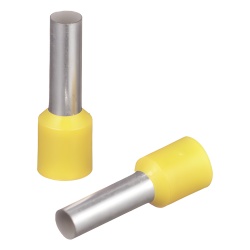 PANDUIT FSD82-12-C Ferrul de cobre DIN Amarillo para Cable 10 AWG con largo 12 mm. Paquete de 100 Piezas
