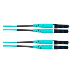 PANDUIT FZ2ERLNLNSNM025 Jumper de Fibra Optica Multimodo 50/125 OM4 LC-LC Duplex OFNR (Riser) Color Aqua 25 Metros