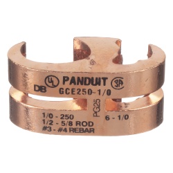 PANDUIT GCE250-1/0-Q Conector de Conexion a Tierra tipo "E" para Conductor 1/0 AWG STR ? 250 KCMIL MAIN y 6 AWG SOL ? 1/0 AWG STR TAP