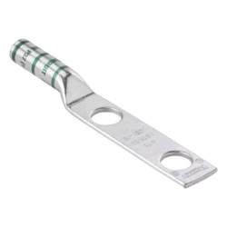 PANDUIT LCC2-38D-Q Conector de Compresion de Cobre con 2 Orificios 3/8" para Cable 2 AWG 1" de espacio entre Orificios. Paquete de 25 Piezas