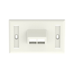 PANDUIT NK2HSFIWY Placa de Pared Horizontal Salida Para 2 Puertos Keystone Con Espacios Para Etiquetas Color Blanco Mate