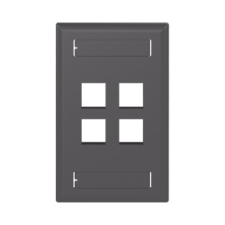 PANDUIT NK4FBL Placa de Pared Vertical Salida Para 4 Puertos Keystone Con Espacios Para Etiquetas Color Negro