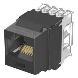 PANDUIT NK6X88MBL Conector Jack Estilo 110 (de Impacto) Tipo Keystone Categoria 6A de 8 Posiciones y 8 Cables Color Negro
