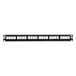 PANDUIT NKFP24Y Panel de Parcheo Modular Keystone (Sin Conectores) de 24 Puertos Espacio Para Identificacion con Etiqueta Adhesiva 1UR