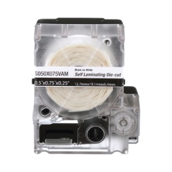 PANDUIT S100X075VAM Casete de 300 Etiquetas Autolaminadas de 19.1 x 25.4 mm (0.75 x 1 Pulgadas) para Cables de 2 a 4 mm (0.08 a 0.16 Pulgadas) de Diametro Area de Impresion Color Blanco