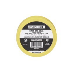 PANDUIT ST17-075-66YL Cinta Electrica STRONGHOLD para Aislar de PVC Uso General Reparacion y Mantenimiento Grosor de 0.18mm (7 mil) Ancho de 19mm y 20.12m de Largo Color Amarillo