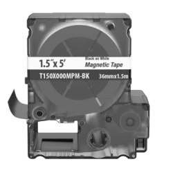 PANDUIT T150X000MPM-BK Casete de Etiquetas Magneticas de Cinta Continua Color Blanco Sobre Negro Uso Interior 36 mm (1.42 pulgadas) de Ancho x 1.5 Metros (4.92 pies) de Largo