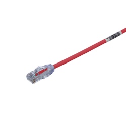 PANDUIT UTP28X1RD Cable de Parcheo UTP Cat6A CM/LSZH Diametro Reducido (28AWG) Color Rojo 0.3 Metros (1 Pie)