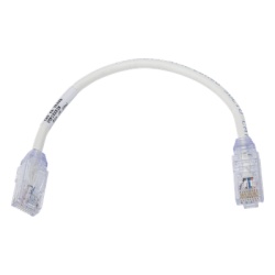 PANDUIT UTP28X8IN Cable de Parcheo UTP Cat6A Diametro Reducido (28 AWG) CM/LSZH Color Blanco Mate 20.3 cm (8 Pulgadas)