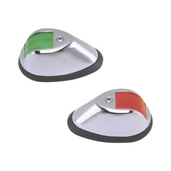 PERKO 0254-M00-DP1 Set de Luces de Navegacion Verticales en Carcasa Cromada en Color Rojo/Verde para Embarcaciones a Motor de Hasta 20 Metros
