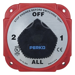 PERKO 8603DP Switch Selector de Bateria y Alternador de Servicio Pesado para Sistemas Electricos Marinos