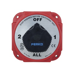 PERKO 8603DP Switch Selector de Bateria y Alternador de Servicio Pesado para Sistemas Electricos Marinos