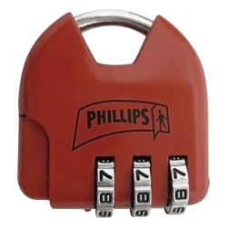 PHILLIPS-ASSA ABLOY MX2325 Candado de Combinacion Ajustable / No Requiere Llave / Color Rojo.