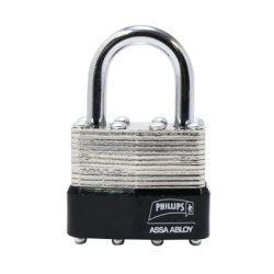 PHILLIPS-ASSA ABLOY MX2499 Candado Laminado 40 / Llave Master con 4 Pernos de Combinacion /Posee Doble Cerrojo para brindar Mayor Seguridad.