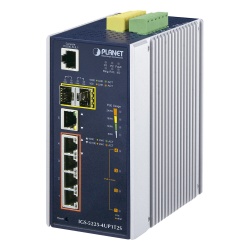 PLANET IGS-5225-4UP1T2S Switch Industrial Administrable 4 Puertos Gigabit c/Ultra PoE 802.3af/at 2 Puertos SFP