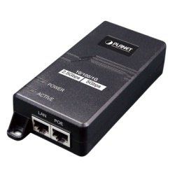 PLANET POE-165 Inyector PoE 802.3 af/at Hasta 30 W con Puertos de 10/100/1000Mbps/ 2.5 Gbps/5 Gbps