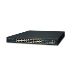 PLANET SGS-6341-24P4X Switch Administrable Stacking Capa 3 24 Puertos PoE 802.3af/at 10/100/1000T Hasta 370 W 4 Puertos 10G SFP+