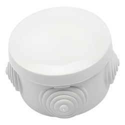 PRECISION PST-C70-ER Caja Derivacion-Conexion de Plastico Circular con 4 Glandulas de Goma (70 diametro X 48 alto mm). Para Instalaciones Comerciales Residenciales e Industriales. Cerrado a Presion.