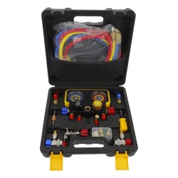 PRECISION PSTH08002 Manometro de 4 vias con Accesorios para Gas refrigerante R410A/ R32/ R134A/R22