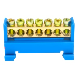 PRECISION PSTTBDIN Terminal de Cableado Tipo Riel / 7 Orificios / Tornillos M5 / PP Retardante a la Flama / Cable 6 mmÂ² / 50 A / 750 V CA