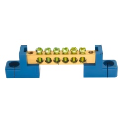 PRECISION PSTTBSCR Terminal de CableadoTipo Puente / 6 Orificios / Tornillos M5 / PP Retardante a la Flama / 16 mm² / 80 A / 750 V CA