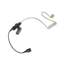 PRYME SNP-AT Auricular de tubo acustico transparente con cable de fibra tranzada con conector SNAP tipo MIRAGE. Requiere microfono de solapa de 1 o 2 hilos de la Serie SNAP.