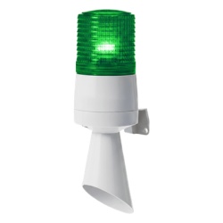 QLIGHT S60ADL-24-G Luz LED con patrones de destello fijo y destellante con buzzer incorporado de alto volumen Max. 95 dB color Verde 24 VCD