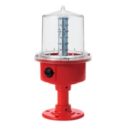 QLIGHT SAOL3P-24-R Luz de Obstruccion 24 VCD con Poste de Aviacion LED de Baja Intensidad (Tipo B) Certificacion ICAO Proteccion IP66 y Alta Durabilidad para Torres y Estructuras