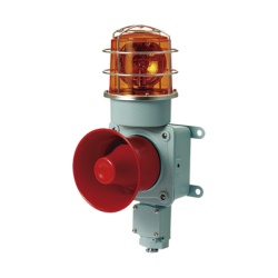 QLIGHT SMDP-WS-24-A Combinacion de luz de advertencia giratoria color Ambar con bocina electrica para aplicaciones de la industria a 24 VCD max. 120 dB