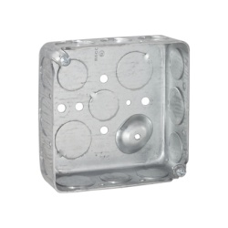RACO HUB-192 Caja Cuadrada 4 x 4"/ Profundidad 1- 1/2"/ Cuenta con 11 Entradas de 1/2" y 6 de 3/4"..
