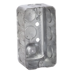 RACO HUB-660 Caja (Chalupa) 4x2"/ Profundidad 1-7/8"/ 10 Entradas de 1/2"/ Troquelada.