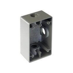 RAWELT RR-0480 Caja Condulet FS de 1/2" ( 12.7 mm) con tres bocas a prueba de intemperie.