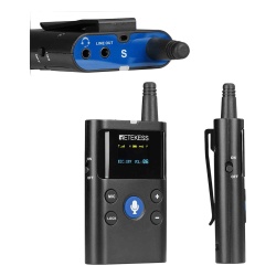 RETEKESS TT126L Transmisor Inalambrico / Sistema de Guia Turistico Bidireccional / Puerto Tipo C / Bateria 10-70 h / Alcance 280 m (919 ft) / 12-25 Canales / Microfono Ajustable / Apagado Automatico