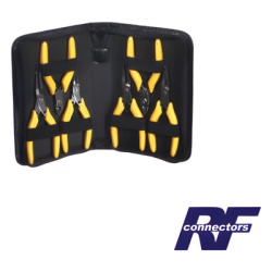 RF INDUSTRIES LTD RFA-4080 Juego de 6 piezas. (Incluye 4 Diferentes Pinzas de Punta Aserrada una de Corte al Raz y otra de Corte con Reten para la Rebaba).