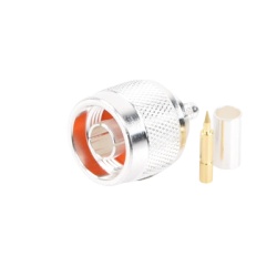 RF INDUSTRIES LTD RFN-1005-3C Conector N Macho de Anillo Plegable para Cable LP-195 RG-58/U Plata/ Oro/ Teflon.