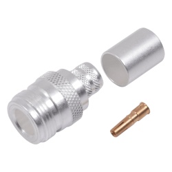 RF INDUSTRIES LTD RFN-1028-SI Conector N Hembra de Anillo Plegable para Cables 9913 8214 LMR-400 RG8/U-SYS RFLASH-1113 Plata/ Oro/ Teflon.