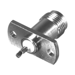 RF INDUSTRIES LTD RFT-1210-03 Conector TNC Hembra para Chasis de 2 Perforaciones de 18 mm Terminal Soldable Niquel/ Oro/ Teflon.