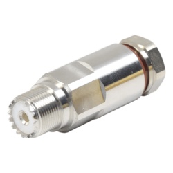 RF INDUSTRIES LTD RFU-520-H1 Conector UHF Hembra (SO-239) de Rosca para cable LP-450A LDF4-50A Bronce Blanco/ Plata/ Teflon.